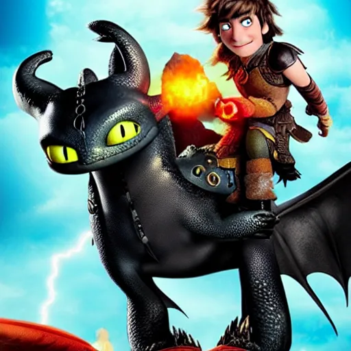 Prompt: how to train your dragon, fighting dragons with lazers