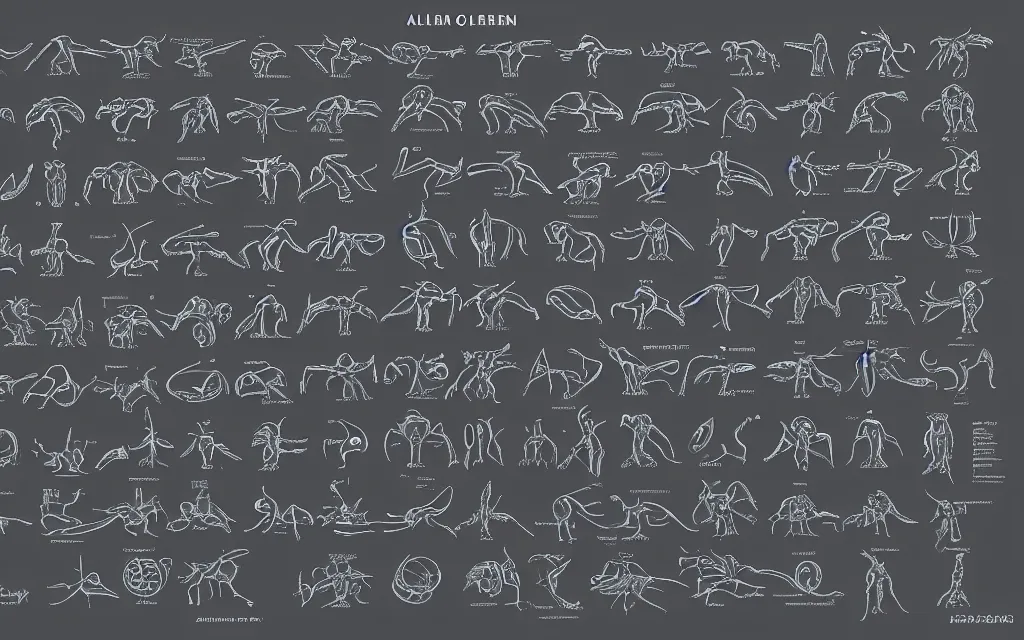 Image similar to alien glyphs hierarchical outline diagram by jayden hansen, well designed futuristic software user interface for movie, great composition and information design, concept art, cinematic, trending on artstation, 4 k