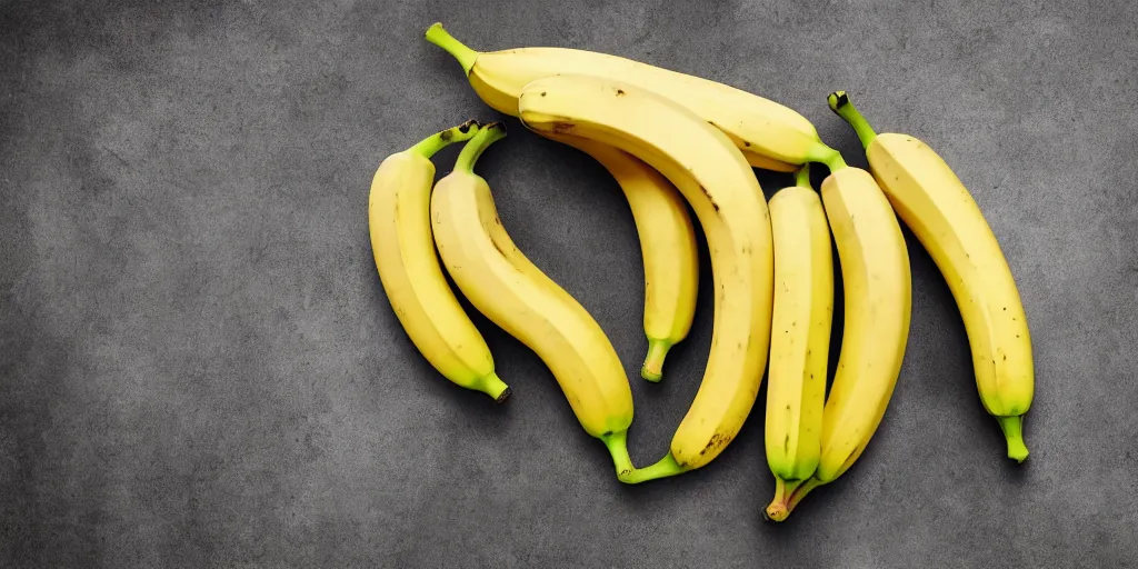 Prompt: a hyperrealistic photo of a bunch of bananas with arms and legs