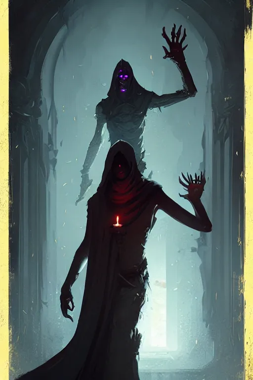 Prompt: greg rutkowski poster. necromancer
