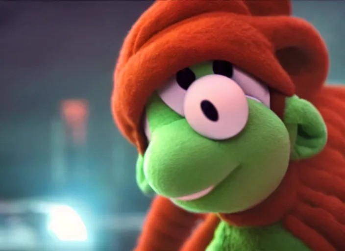 Image similar to film still of yoshi in the new sci - fi movie, 8 k