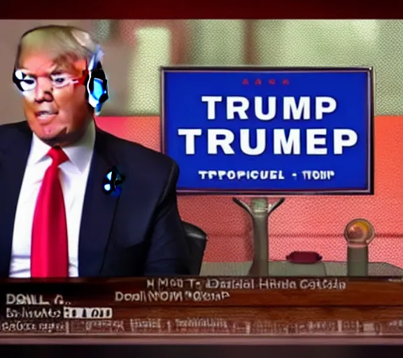 Prompt: donald trump on tv selling medical supplies, home shopping network