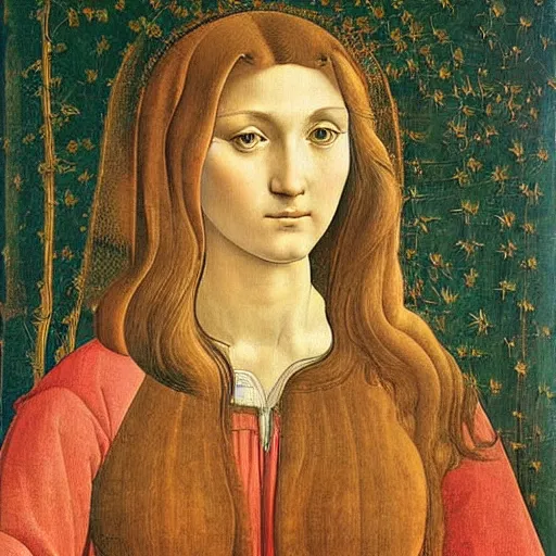 Image similar to portrait of stable diffusion, by botticelli, da vinci