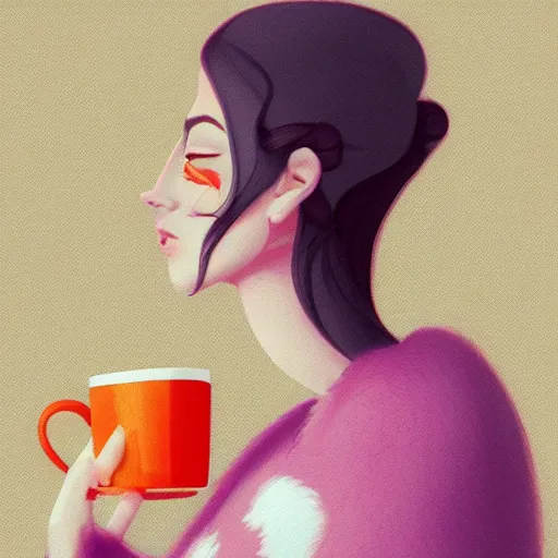 Prompt: a king drinking a cup of tea by hsaio ron cheng, trending on artstation, 8 k, highly detailed, digital painting