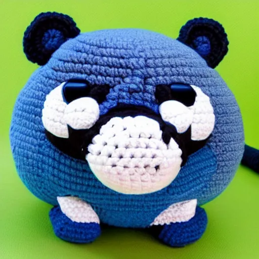 Image similar to crocheted tom nook, high quality