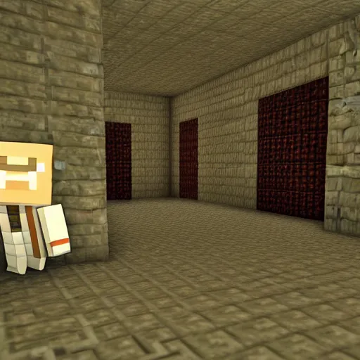 Image similar to silent hill, minecraft