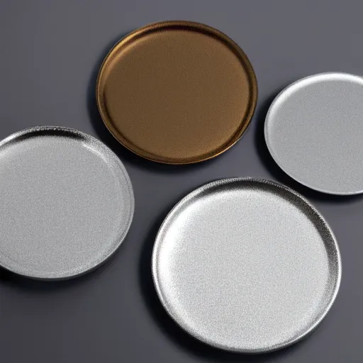 Prompt: round metallic plate