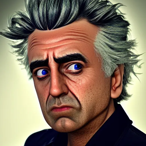 Image similar to rick sanchez closeup photograph dslr photorealistic, studio lighting, ektachrome, detailed, intricate, face detail, perfect face, fine detailes, realistic shaded, fine - face, pretty face