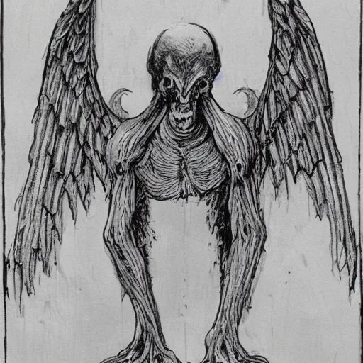 Image similar to monster with 4 wings