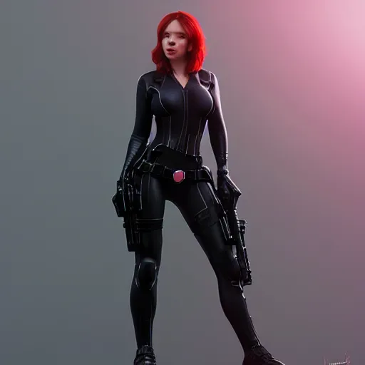 Image similar to Samantha 38G as black widow, au naturel, hyper detailed, digital art, trending in artstation, cinematic lighting, studio quality, smooth render, unreal engine 5 rendered, octane rendered, art style by klimt and nixeu and ian sprigger and wlop and krenz cushart