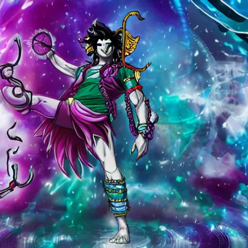 Prompt: Shiva in jojo stand style