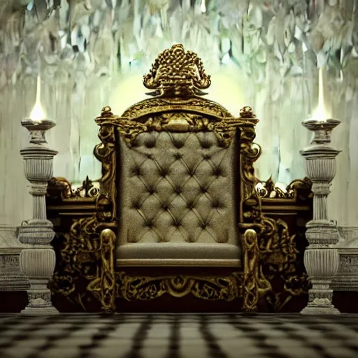 Image similar to a throne made of money, octane render, highly detailed, unreal engine 5, 4 k