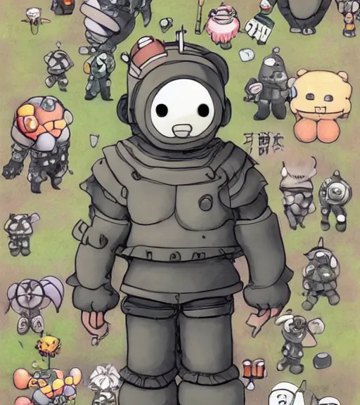 Image similar to beautiful little boy wearing an cyborg bear suit, artwork in kentaro miura and made in abyss and sakimichan, inspired in super bomberman, smooth, beautiful lightness, anatomically correct, trending on pixiv, moon