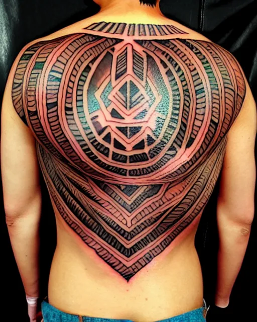 Image similar to tahitian tattoo, artstation