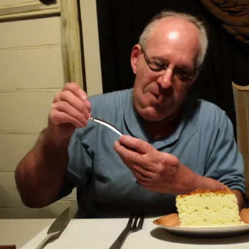 Prompt: dave dresden eating cake