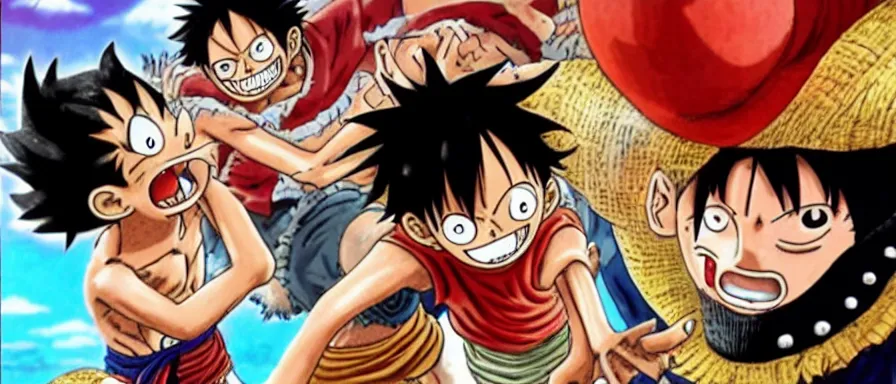 Prompt: Luffy lauches a fatal hit