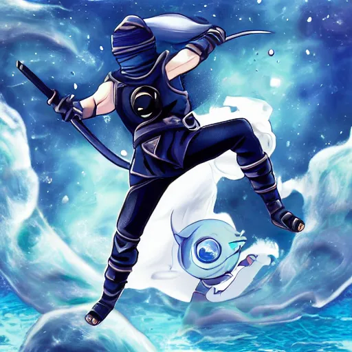 Image similar to a ninja on neptune