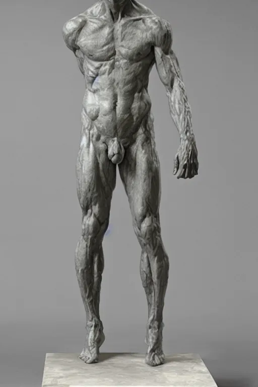 Image similar to full body, michel foucault sculpture by auguste rodin