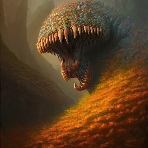 Image similar to Beautiful hyperrealistic detailed matte portrait painting of an a creature from a fractal dimension, by andreas rocha and john howe, and Martin Johnson Heade, featured on artstation, featured on behance, golden ratio, f32, well composed, cohesive