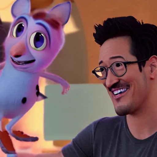 Image similar to Markiplier in a pixar movie, 8k,