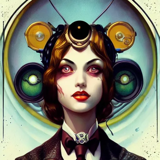 Image similar to Lofi Steampunk Bioshock portrait, Pixar style, by Tristan Eaton Stanley Artgerm and Tom Bagshaw.