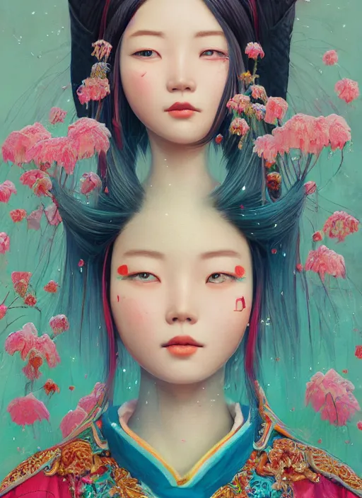 Image similar to beautiful yunnan girl : : by martine johanna and simon stalenhag and chie yoshii and casey weldon and wlop : : ornate, dynamic, particulate, rich colors, intricate, elegant, highly detailed, centered, artstation, smooth, sharp focus, octane render, 3 d