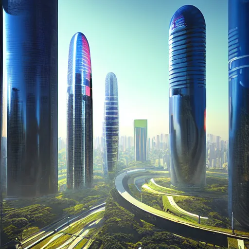 Image similar to futuristic sao paulo, 4 k, art by terraform studio, art by ryan woodhouse