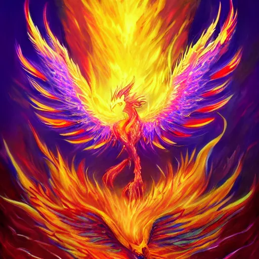 Image similar to fantasy art phoenix rising from ashes