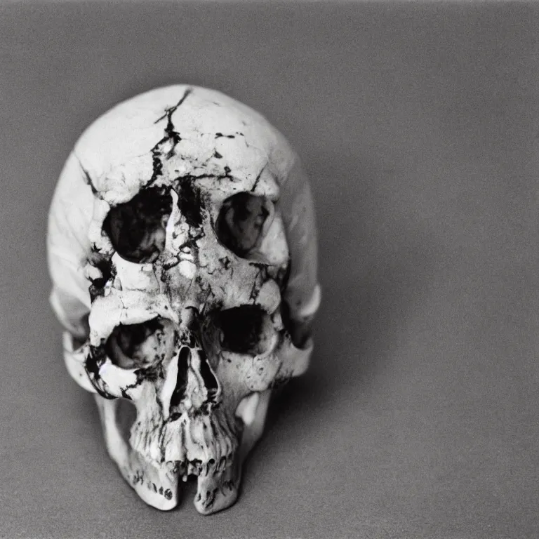 Image similar to centered rule of thirds 5 0 mm film still of a human skull