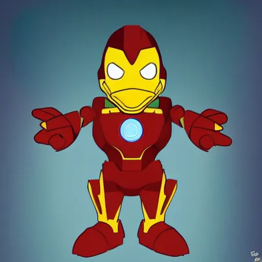 Image similar to daffy duck as iron man