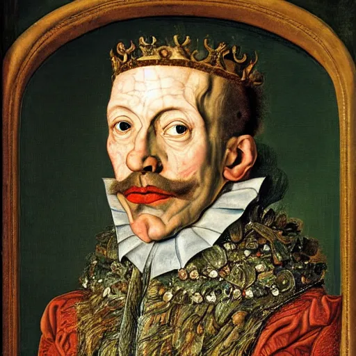 Prompt: portrait of king charles the 4 th by arcimboldo