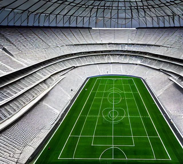 Image similar to a football stadium designed by santiago calatrava, architecture photography, award - winning photo