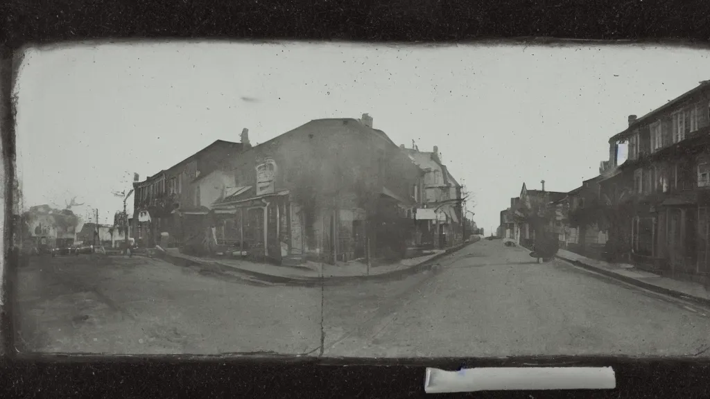 Prompt: daguerreotype sample photo of an ufo landing in a street