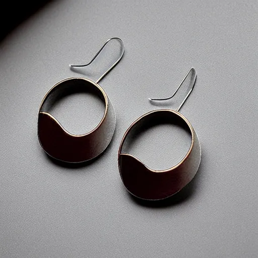 Prompt: “minimalistic beautiful surprising unusual abstract asymmetric earring design”