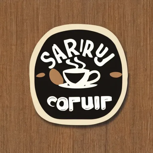 Prompt: samuri coffee logo sign