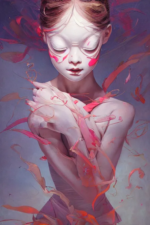 Image similar to prompt : figurative unique features ballerina portrait soft light painted by james jean and katsuhiro otomo and erik jones, inspired by akira anime, smooth face feature, intricate oil painting, high detail illustration, sharp high detail, manga and anime 1 9 9 9