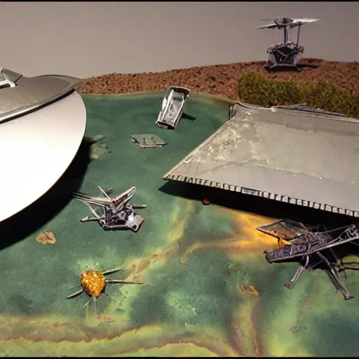 Image similar to ufo landings diorama