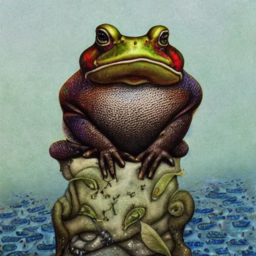 Image similar to Portrait of Toad, artwork by Daniel Merriam,