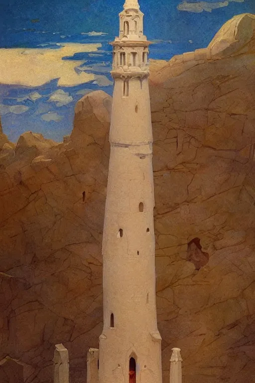 Image similar to holy painted tower of the moon, by Sylvain Sarrailh and Nicholas Roerich and Annie Swynnerton and Gaston Bussière, dramatic cinematic lighting , ornate architecture, sacred artifacts, lost civilizations, smooth, sharp focus, extremely detailed