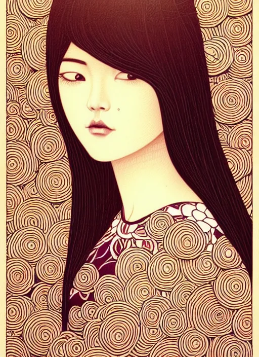 Prompt: a portrait of a pretty young lady by audrey kawasaki