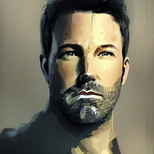 Image similar to “ portrait of ben affleck by greg rutkowski, young, attractive, highly detailed portrait, scifi, digital painting, artstation, concept art, smooth, sharp foccus ilustration, artstation hq ”