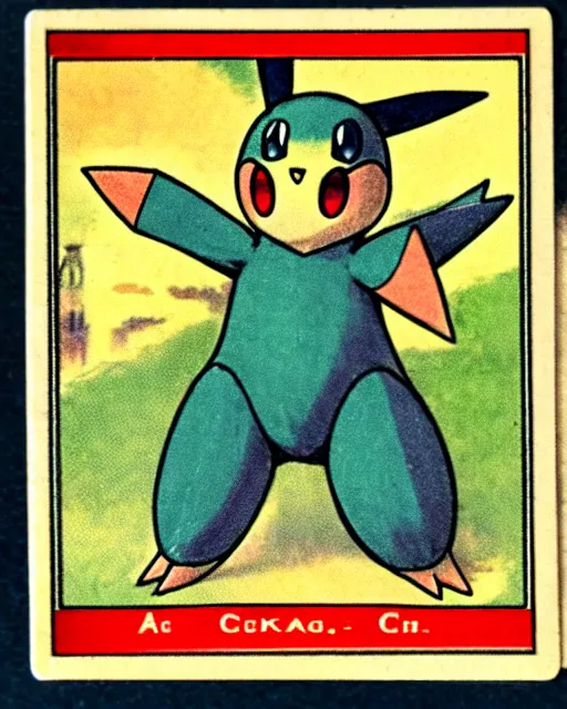 Image similar to a pokemon card from the 1 9 1 0 s