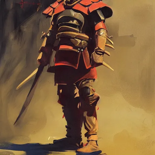 Prompt: greg manchess portrait painting of samurai as doomguy, medium shot, asymmetrical, profile picture, organic painting, sunny day, matte painting, bold shapes, hard edges, street art, trending on artstation, by huang guangjian and gil elvgren and sachin teng