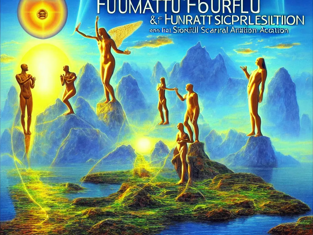Prompt: a beautiful future for human evolution, spiritual science, divinity, utopian, by oleg korolev
