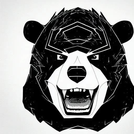 Prompt: digital art logo, angry bear , by James Jean and by artgerm , ultradetailed, trending on artstation,