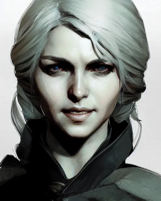 Image similar to portrait of cirilla fiona elen riannon, concept art, sumi - e style, artstation, trending, highly detailed, smooth, focus, art by yoji shinkawa