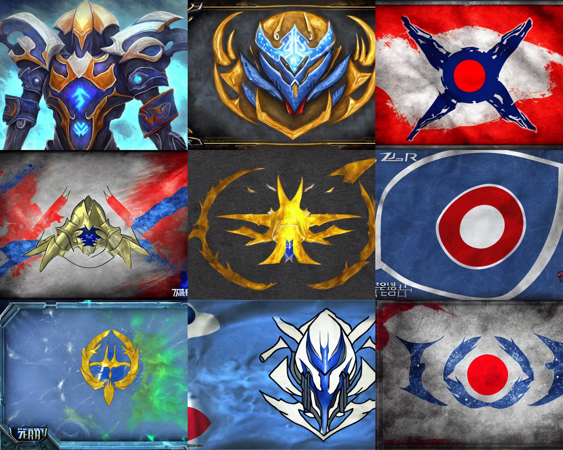 Prompt: korean flag protoss zerg terran
