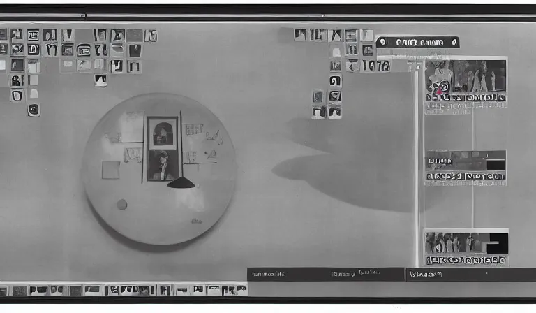 Image similar to GUI for an aswang dating app, futuristic, app design, by Rene Magritte, Nam June Paik, Ryoji Ikeda