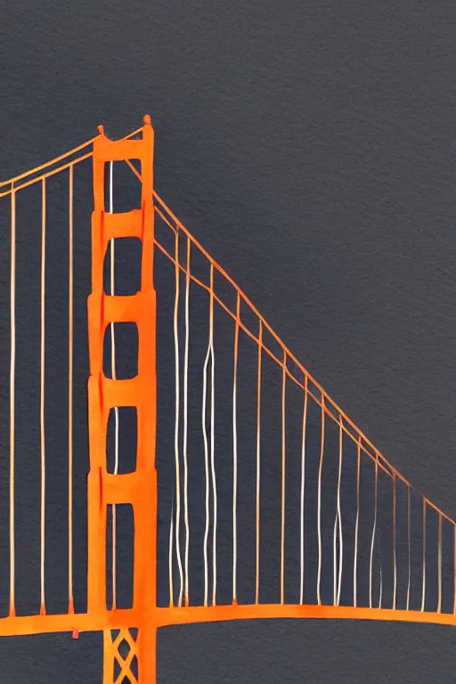 Image similar to minimalist watercolor art of golden gate bridge, illustration, vector art