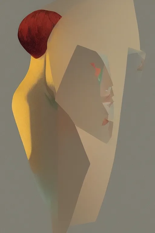 Image similar to woman wearing oculus and digital glitch head edward hopper and james gilleard, zdzislaw beksisnski, higly detailed